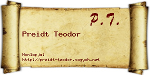 Preidt Teodor névjegykártya